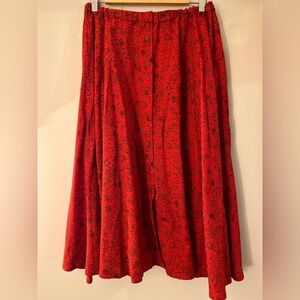 Red unbranded Button down Midi Skirt S-M